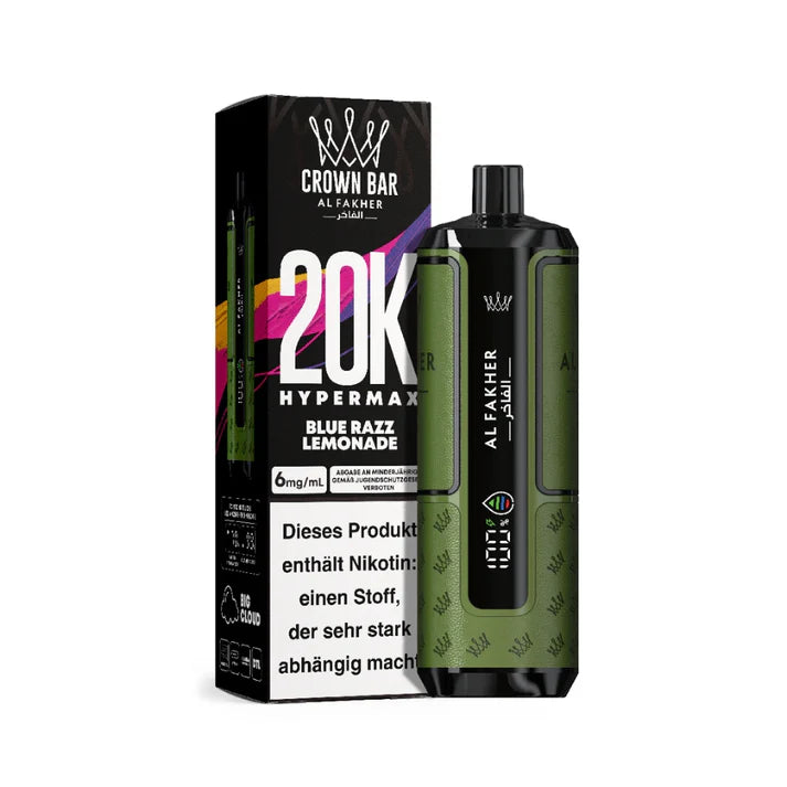 👑 Al Fakher Crown Bar Hypermax 20k – Dein Vape-Erlebnis der Extraklasse!