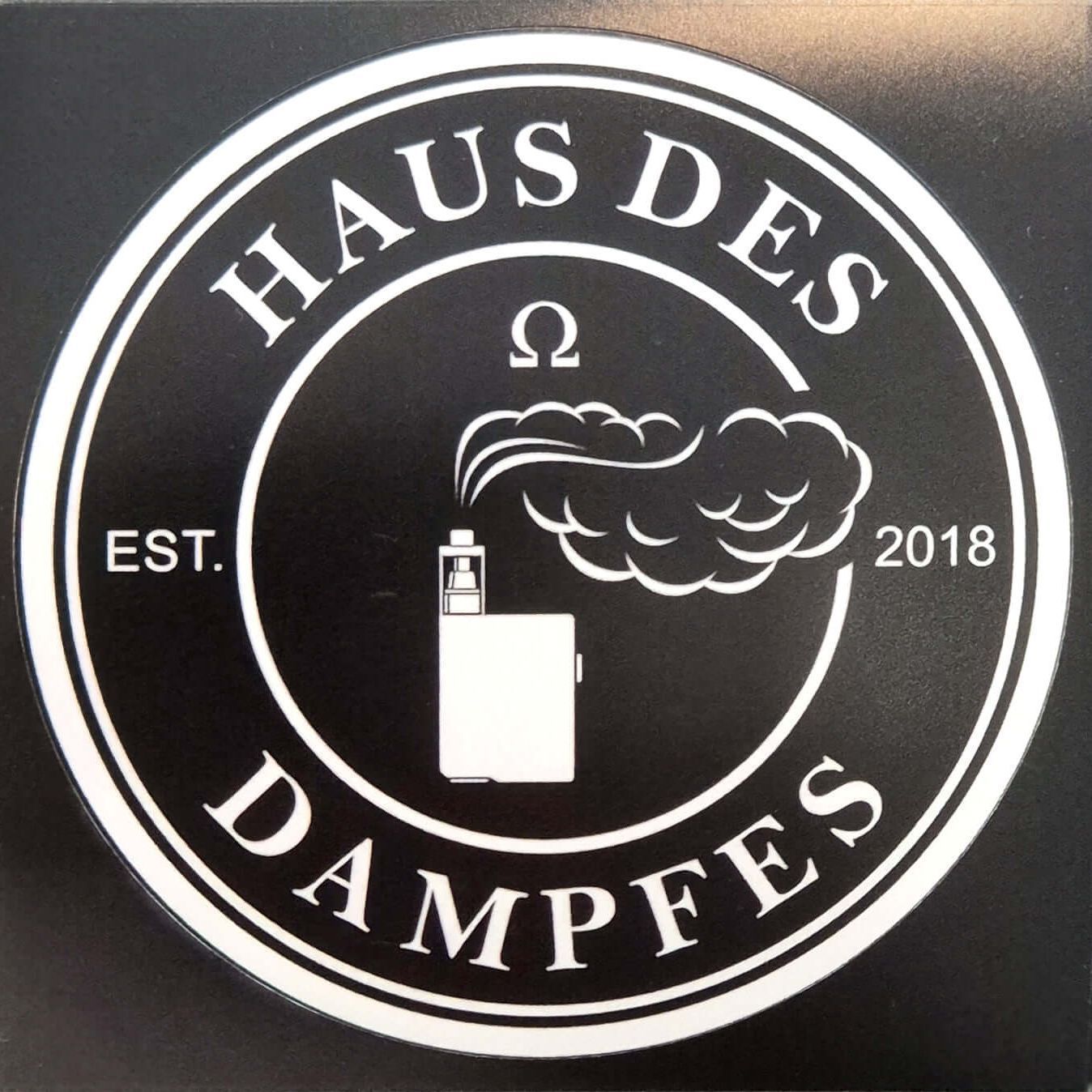 Haus des Dampfes sticker featuring a vape design, perfect for personal style upgrades and outdoor use.