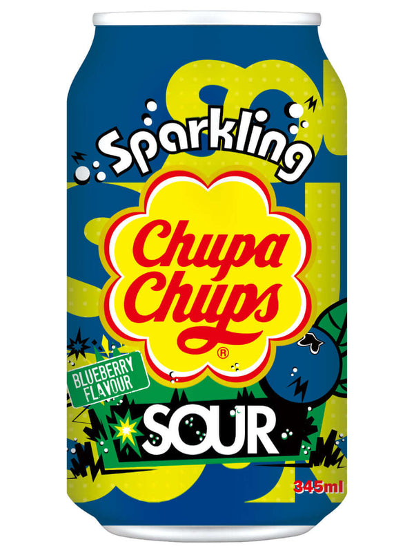 Chupa Chups Sparkling Sour Blueberry Flavour 345 ml — Produktbild