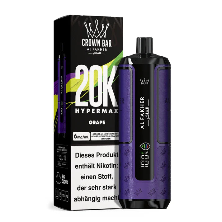 👑 Al Fakher Crown Bar Hypermax 20k – Dein Vape-Erlebnis der Extraklasse!