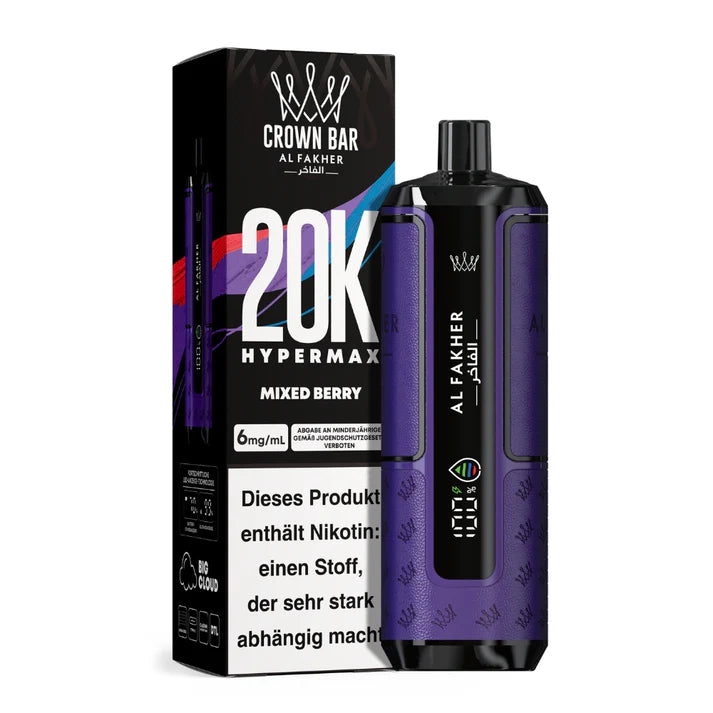 👑 Al Fakher Crown Bar Hypermax 20k – Dein Vape-Erlebnis der Extraklasse!
