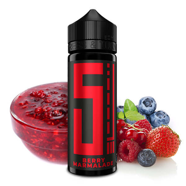 5 EL Berry Marmalade Aroma 10ml bottle with berry jam and fresh berries, perfect for flavorful vaping.