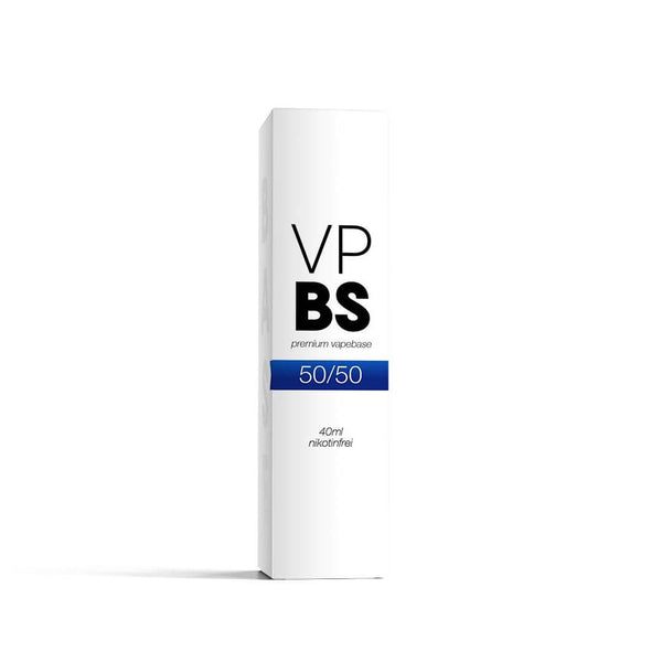 Premium Bio Base 50VG/50PG in white packaging, 40ml, nikotinfrei for optimal vaping experience.