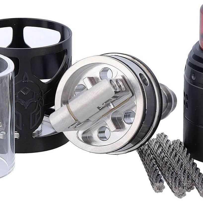 Brunhilde Top Coiler RTA components including tank, deck, and wires for enhanced vaping experience.