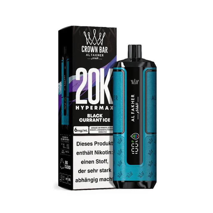 👑 Al Fakher Crown Bar Hypermax 20k – Dein Vape-Erlebnis der Extraklasse!