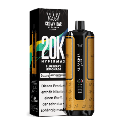 👑 Al Fakher Crown Bar Hypermax 20k – Dein Vape-Erlebnis der Extraklasse!