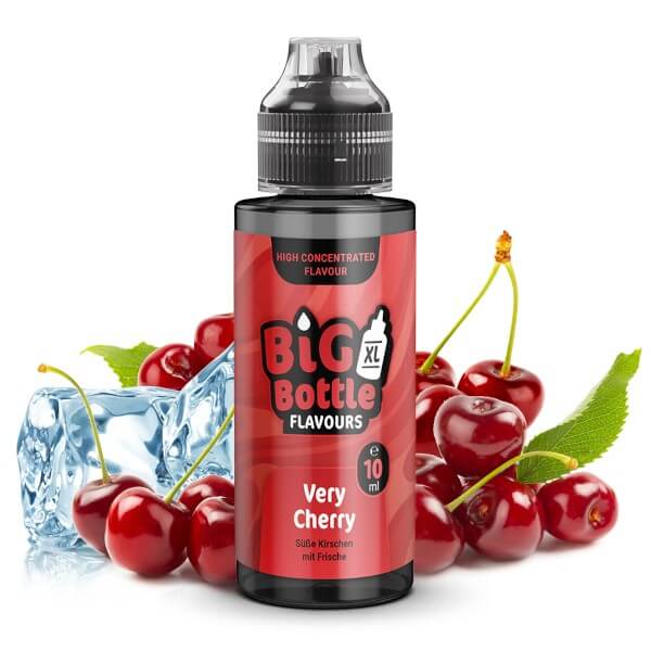 Big Bottle 10ml Very Cherry Aroma, featuring sweet cherries and ice, perfect for a refreshing vaping experience.