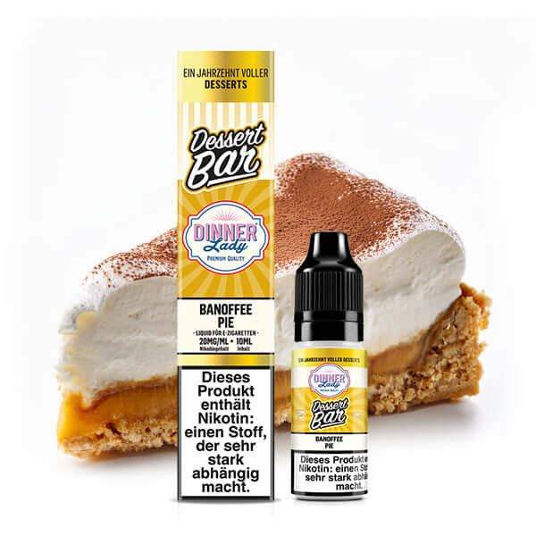 DINNER LADY Banoffee Pie Nikotinsalz Liquid 10 ml – Liquid Flasche Produktfoto