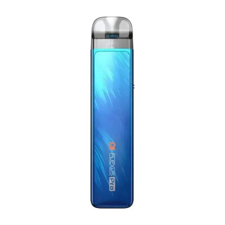 Aspire Flexus Pro E-Zigaretten-Set in Blau, ideal für MTL, RDL und DL mit einstellbarer Wattzahl.