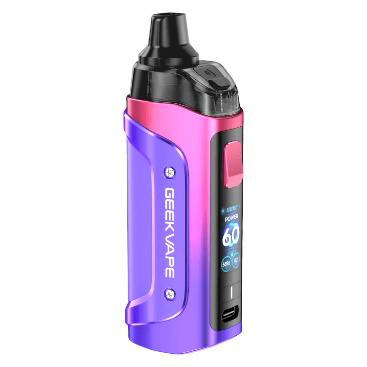 GeekVape Aegis Boost 3 E-Zigaretten-Set in stylish purple and pink design, showcasing advanced features for durable vaping.