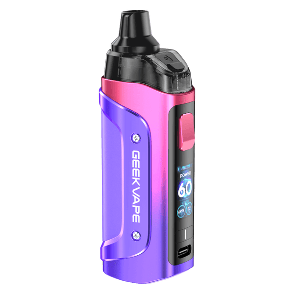 GeekVape Aegis Boost 3 E-Zigaretten-Set in stylish purple and pink design, showcasing advanced features for durable vaping.