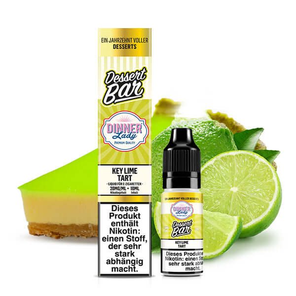 DINNER LADY Key Lime Tart Nikotinsalz Liquid 10 ml – Liquid Flasche Produktfoto