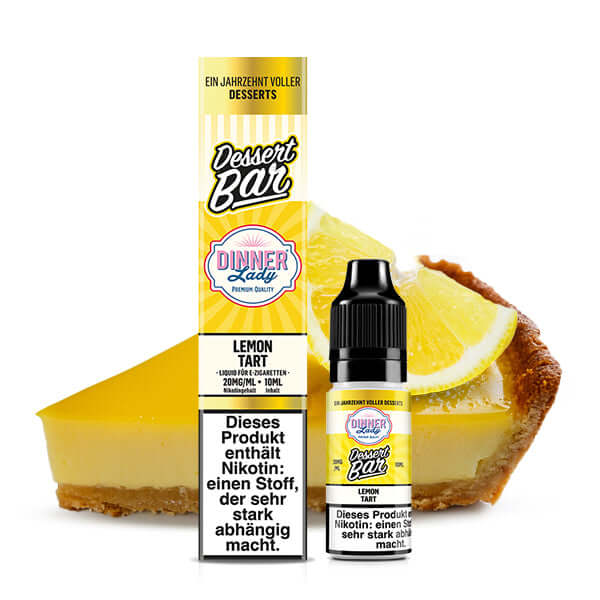 DINNER LADY Lemon Tart Nikotinsalz Liquid 10 ml – Liquid Flasche Produktfoto