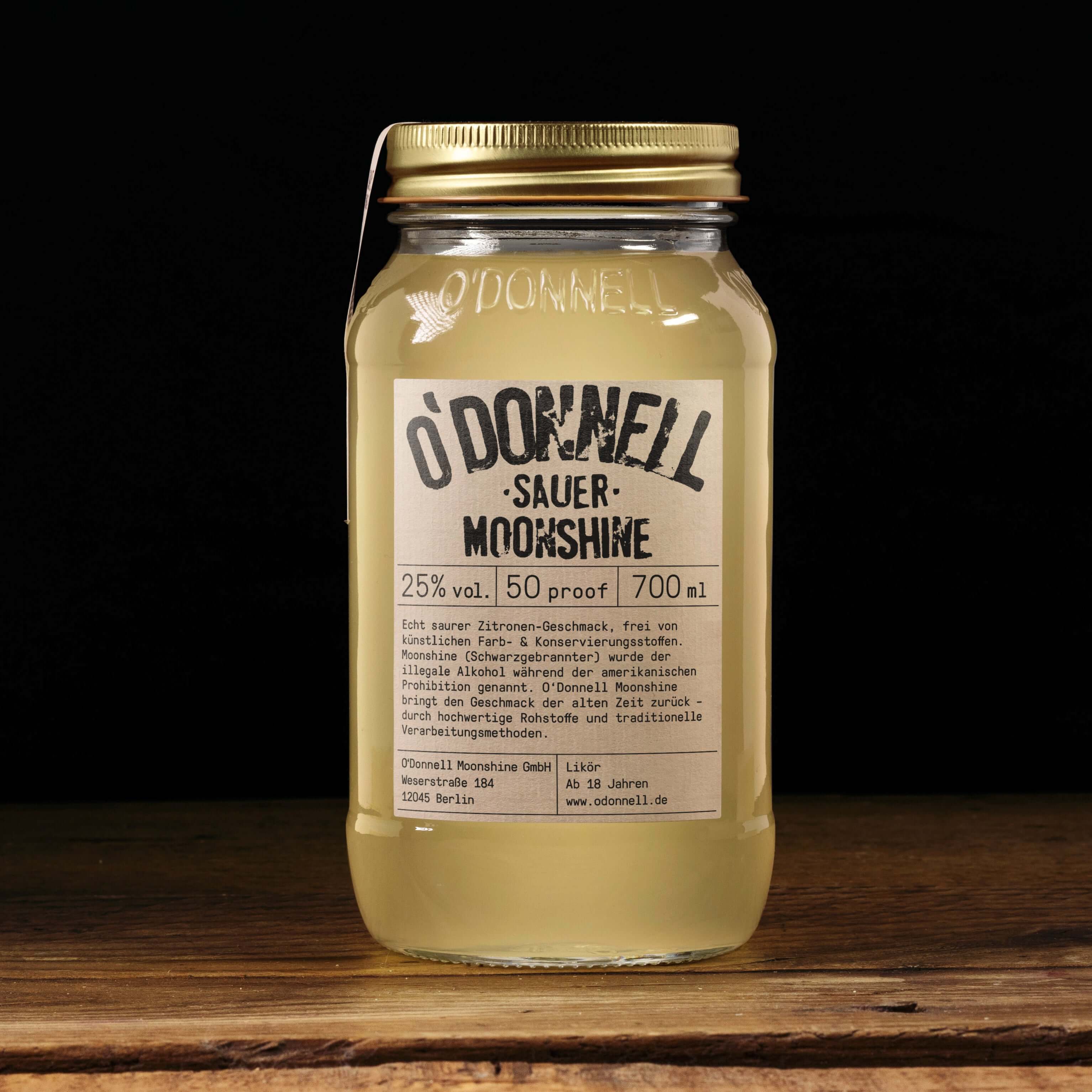 O´Donnel Moonshine - Sauer - Zitronenlikör - 700 ml “Sauer” - der erfrischende Zitronenlikör von O'Donnell Moonshine echt saurer Zitronengeschmack die Zitronen-Limonade für Erwachsene Zitronenlikör mit 25% vol. ohne künstliche Aromen und Farbstoffe als 70