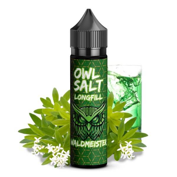 Owl Salt Waldmeister Longfill 10ml Aroma with fresh herbs and green tones for a unique vaping experience.