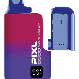 PIXL 6000 Pod in Blueberry Sour Razz flavor, designed for intense vaping with 20mg nicotine, 6000 puffs.