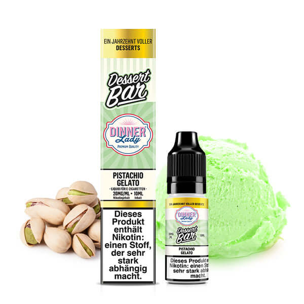 DINNER LADY Pistachio Gelato Nikotinsalz Liquid 10 ml – Liquid Flasche Produktfoto