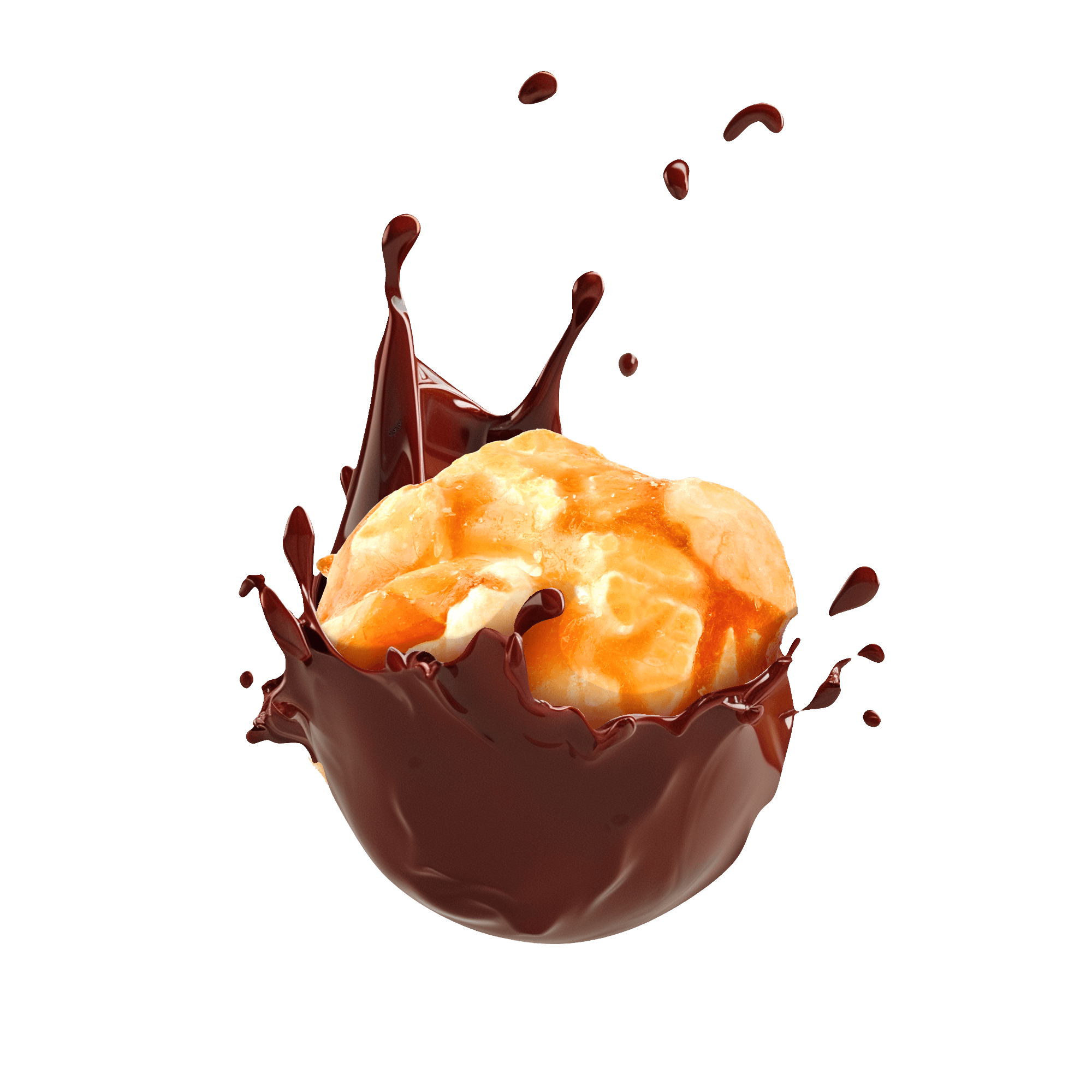 Krusty Krunch Crushed Coconut Popcorn splashed in rich chocolate, showcasing its unique flavor and handmade quality.