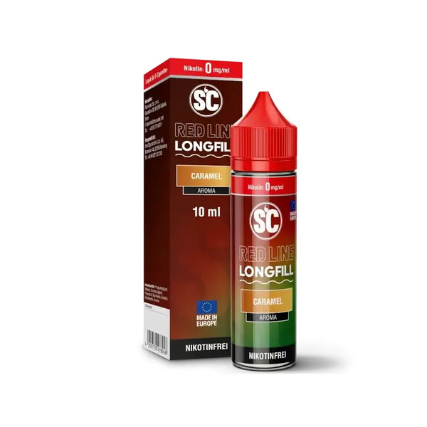 SC - Red Line Caramel Aroma Longfill 10ml – Aroma Flasche Produktfoto