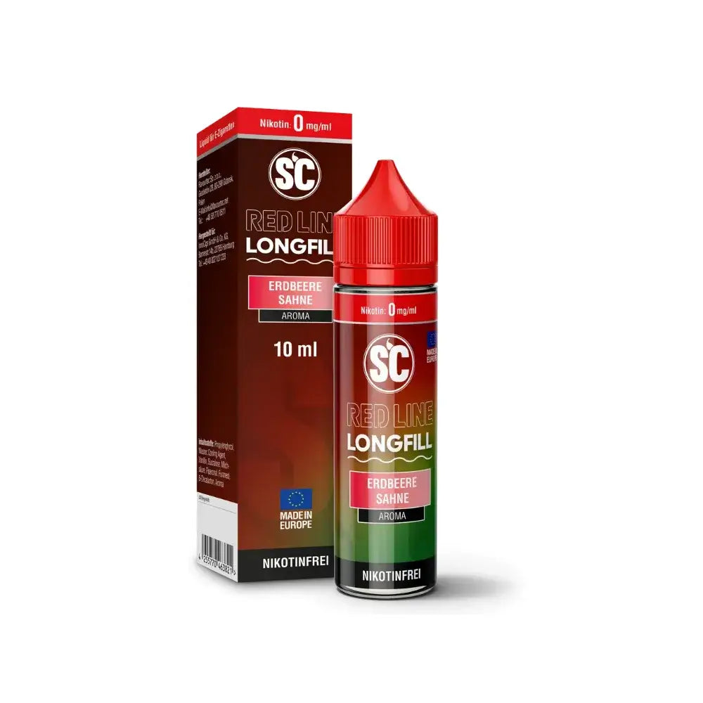 SC - Red Line - Erdbeere Sahne - Aroma Longfill 10 ml – Aroma Flasche Produktfoto