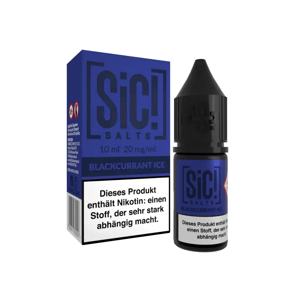 SIC! Blackcurrant Ice Nikotinsalz Liquid – 10 ml / 20mg – Liquid Flasche Produktfoto