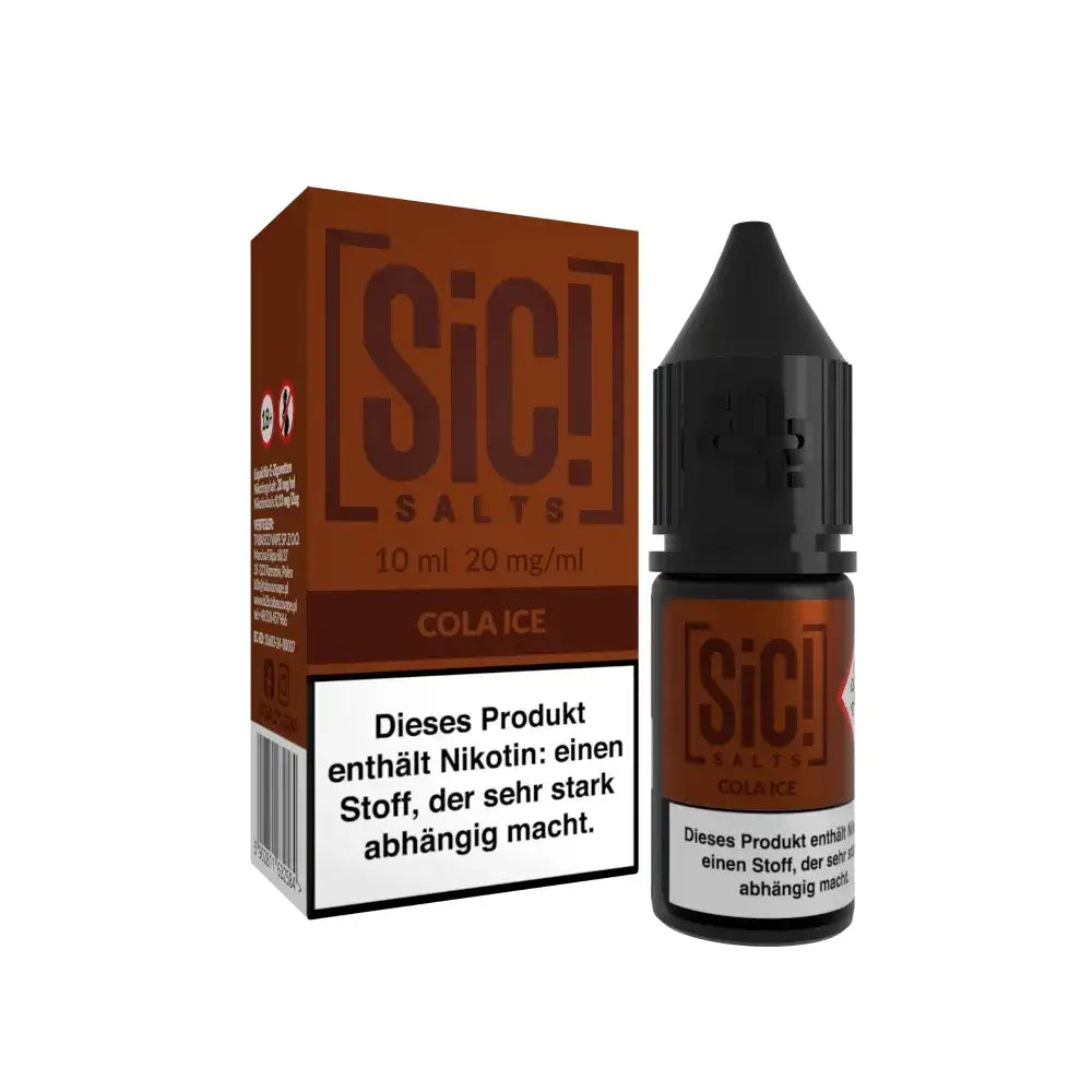 SIC! Cola Ice Nikotinsalz Liquid – 10 ml / 20mg – Liquid Flasche Produktfoto