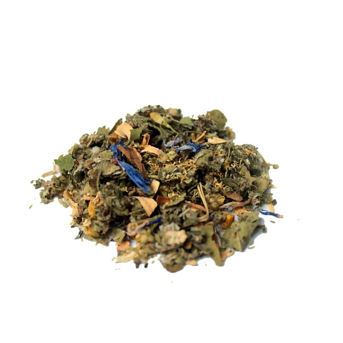Natural herbal mixture from Them Krauts, featuring dried leaves and flowers for a premium tobacco alternative.