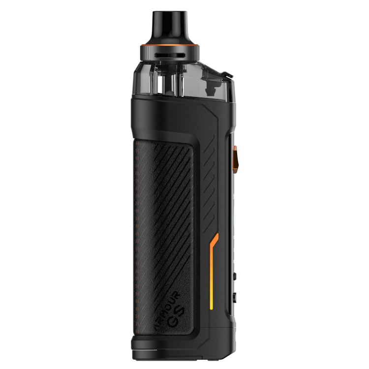 Vaporesso ARMOUR GS E-Zigaretten Set in sleek black design, featuring AXON chip for enhanced vaping experience.