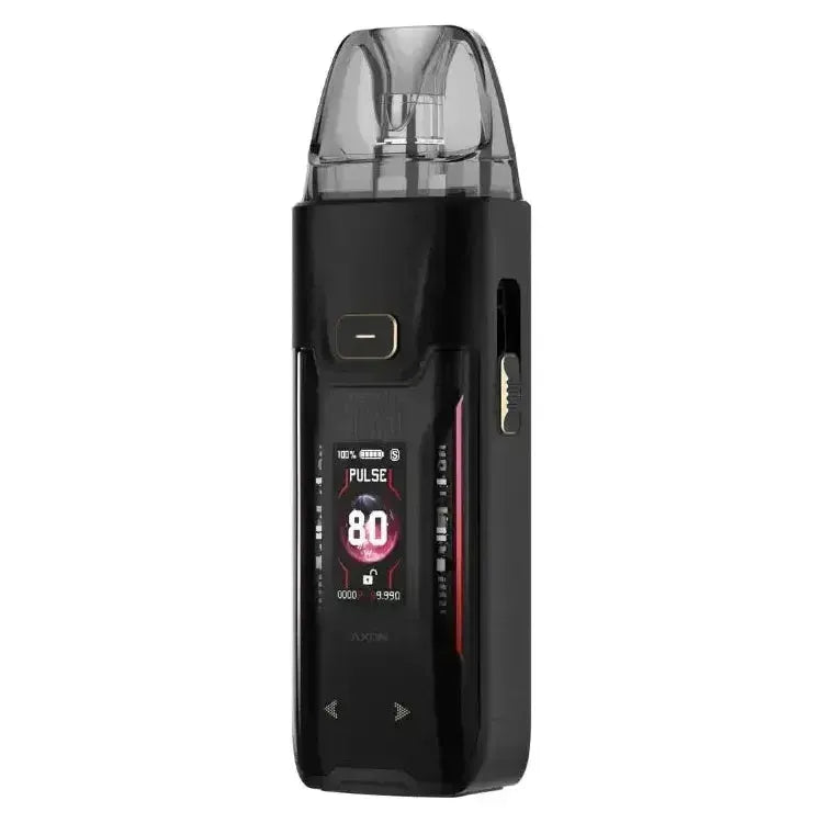 Vaporesso Luxe XR Max 2 pod kit in sleek black design with colorful display and refillable pod.