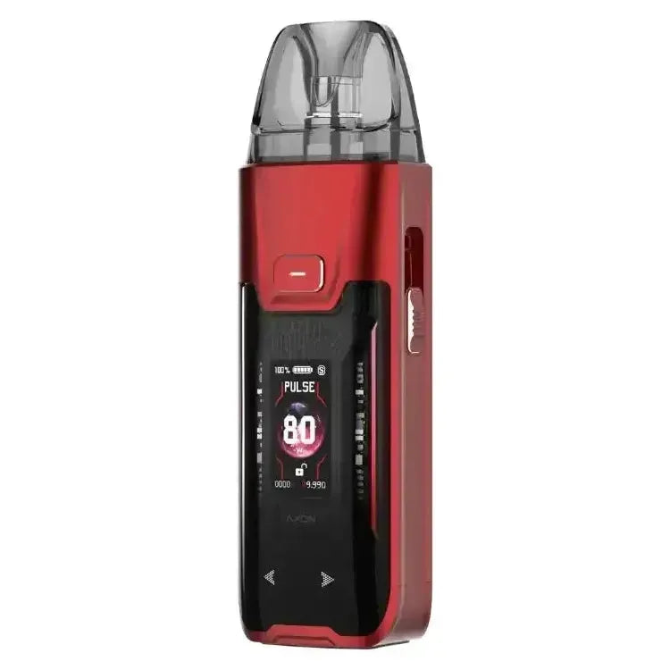 Vaporesso Luxe XR Max 2 pod kit in red, featuring sleek design and advanced firing technology for optimal vaping.