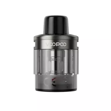 Voopoo PnP X Pod Tank in black, designed for DTL and RDL vaping with 5.0 ml capacity and side-fill feature.