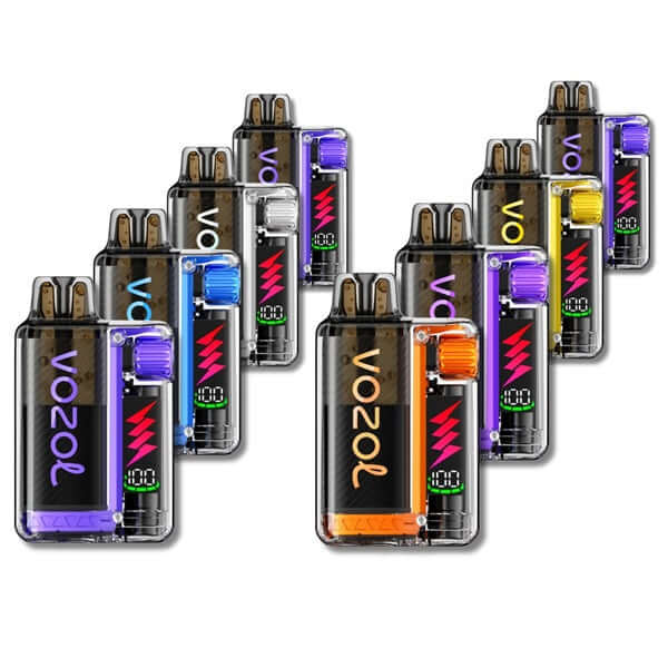 Vozol Vista Plug devices in various colors, showcasing a modern POD-system for a premium vaping experience.
