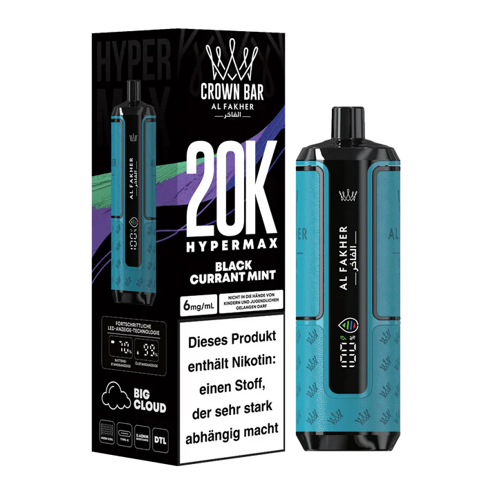 👑 Al Fakher Crown Bar Hypermax 20k – Dein Vape-Erlebnis der Extraklasse!