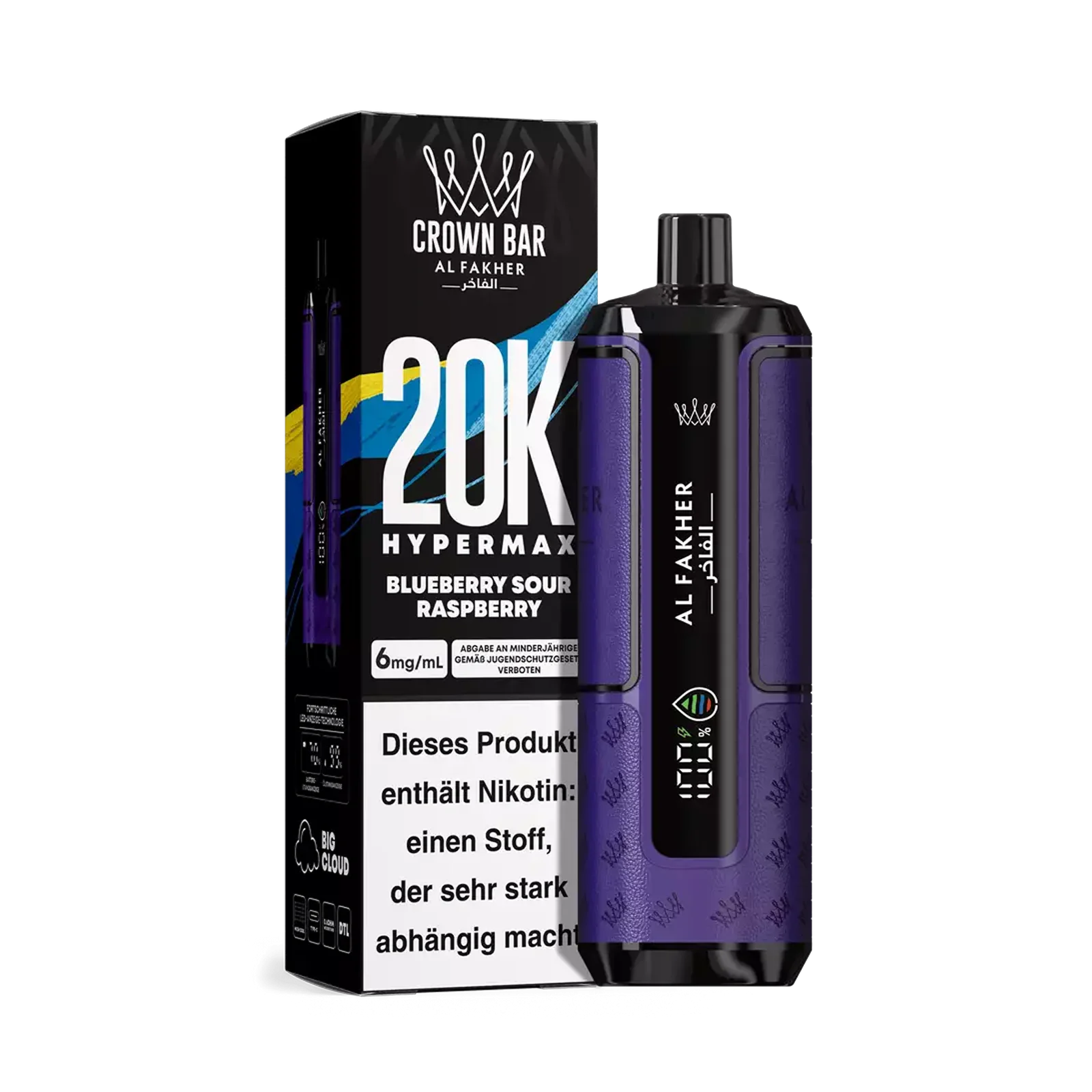 👑 Al Fakher Crown Bar Hypermax 20k – Dein Vape-Erlebnis der Extraklasse!