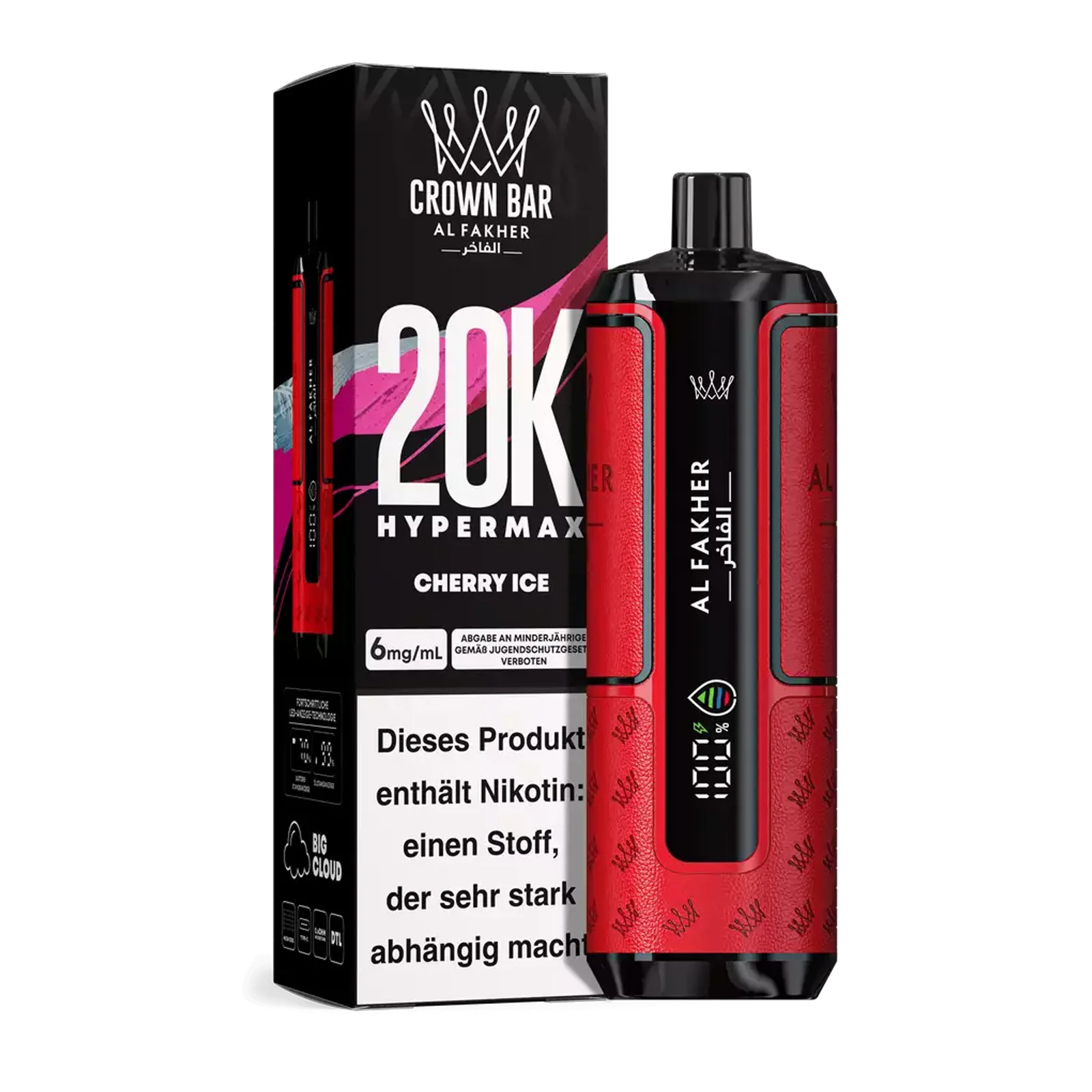 👑 Al Fakher Crown Bar Hypermax 20k – Dein Vape-Erlebnis der Extraklasse!