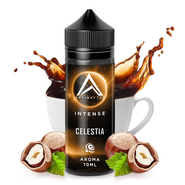 Culami Antimatter Intense Celestia Aroma 10ml, featuring hazelnut coffee and rich cream.