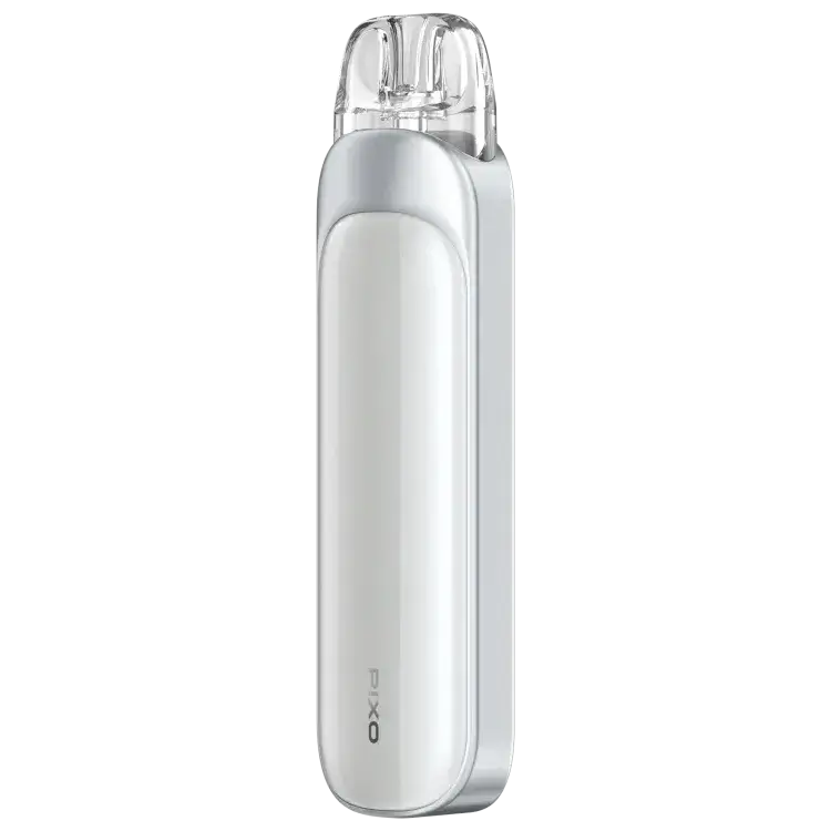 Aspire Pixo E-Zigarette in sleek white design, featuring a transparent pod and user-friendly interface.