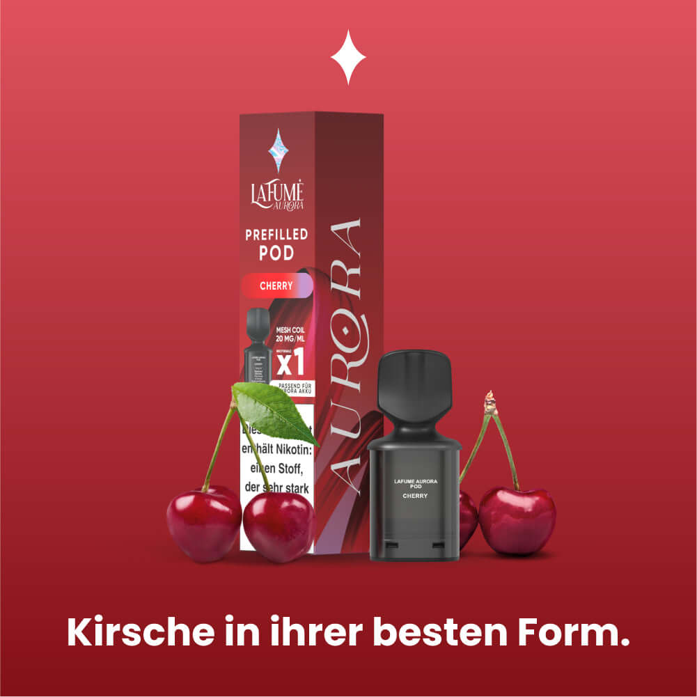 Lafume Aurora Cherry Pods – Intensiver Kirschgeschmack für ein erstklassiges Dampferlebnis.