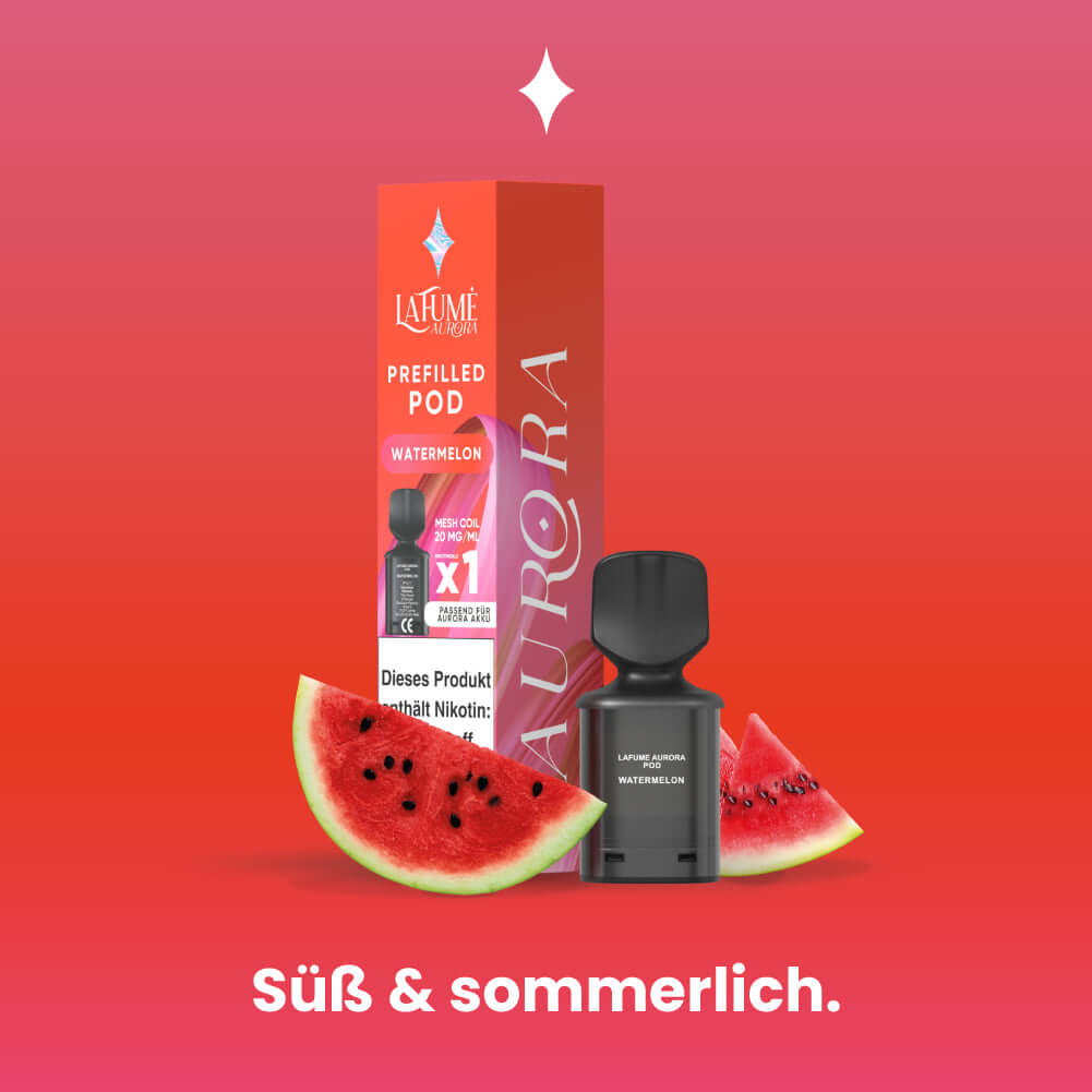 Lafume Aurora Wassermelon-Pod mit Wassermelonenstücken, für süßen Fruchtgenuss in einem praktischen Design.