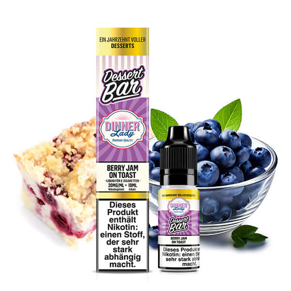 DINNER LADY Berry Jam on Toast Nikotinsalz Liquid 10 ml – Liquid Flasche Produktfoto