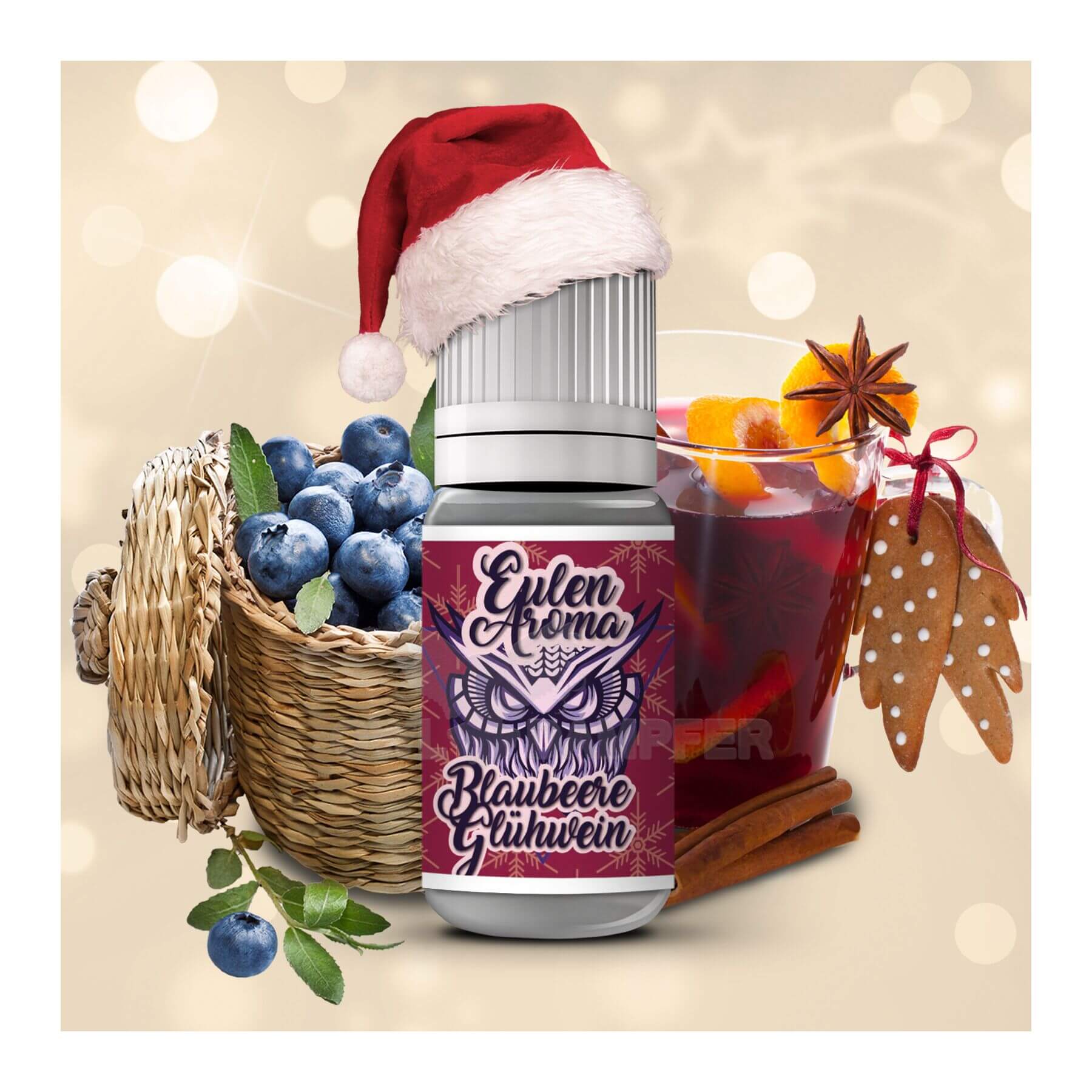 OWL SALT Weihnachtsedition Blaubeere Glühwein E-Liquid mit Aromen von frischen Blaubeeren und festlichen Gewürzen.