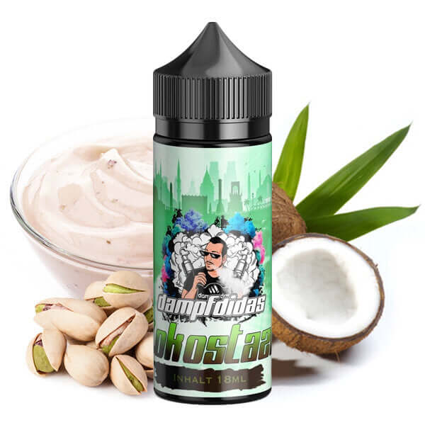 Dampfdidas Kokostazie 10ml Aroma, vereint Pistazienmilch und Kokoscreme für einen einzigartigen Geschmack.