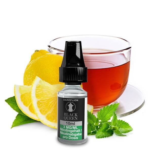 Checkmate Black Queen e-liquid with black tea, lemon, and mint for a premium vaping experience.