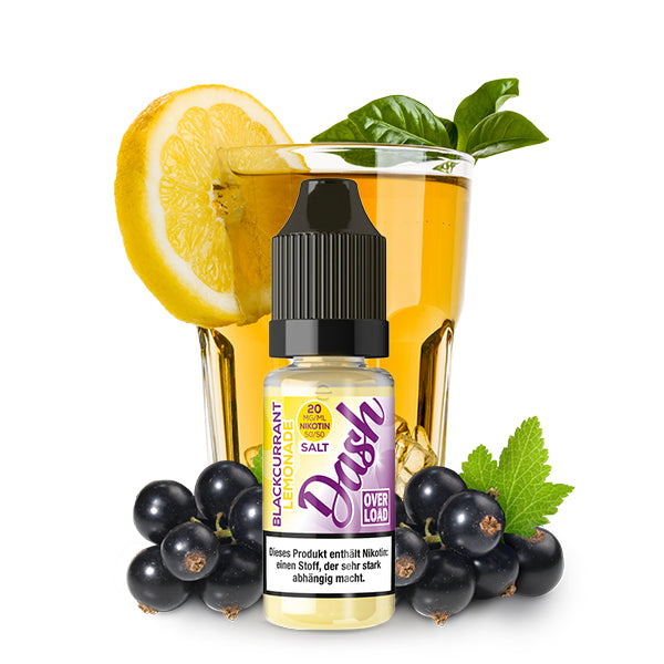 DASH LIQUIDS OVERLOAD - Blackcurrant Lemonade - Nikotinsalz Liquid 10ml – Liquid Flasche Produktfoto