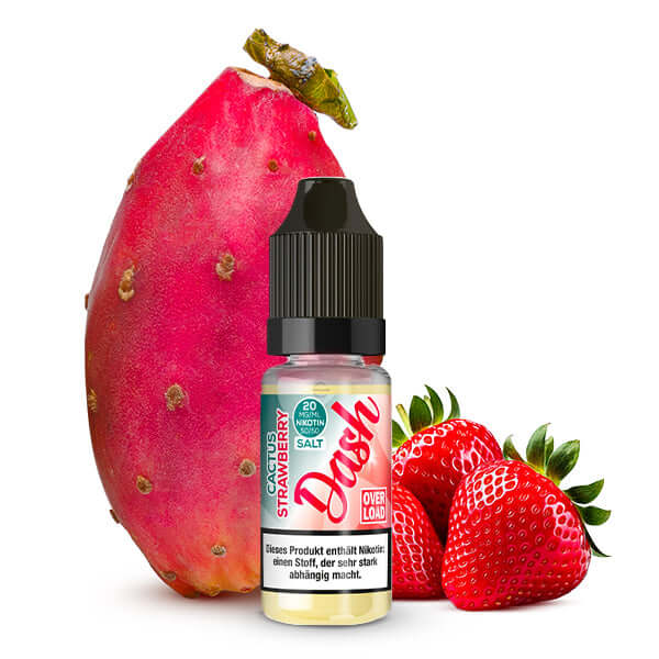 DASH LIQUIDS OVERLOAD - Cactus Strawberry - Nikotinsalz Liquid 10ml – Liquid Flasche Produktfoto