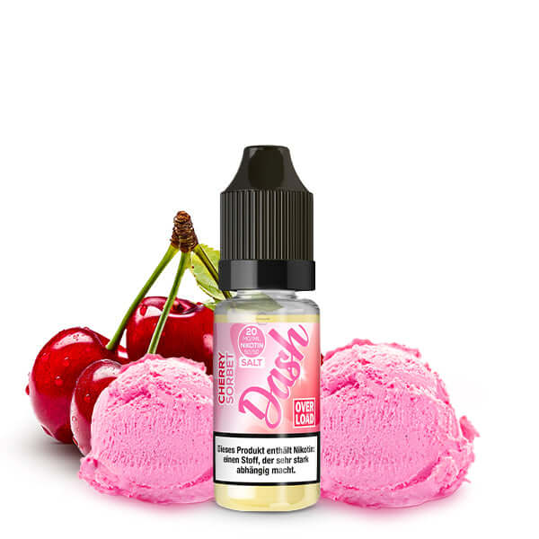 DASH - LIQUIDS OVERLOAD Cherry Sorbet Nikotinsalz Liquid 10ml – Liquid Flasche Produktfoto