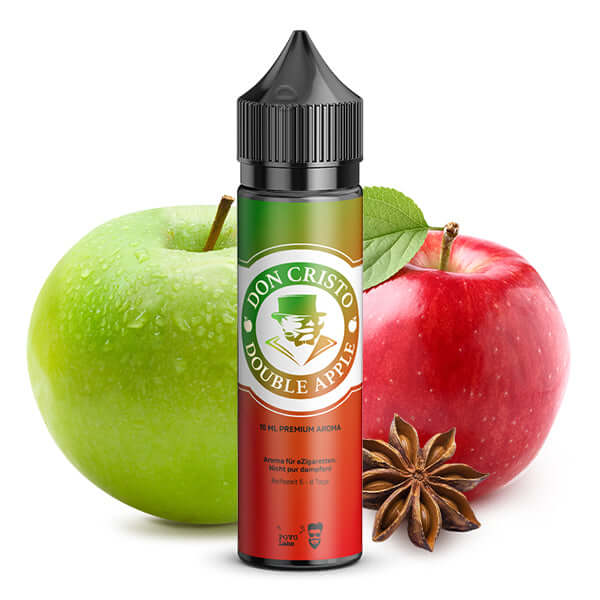 DON CRISTO Double Apple Aroma 10 ml bottle with green and red apples, featuring anise spice.