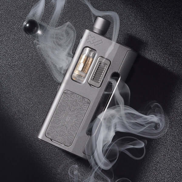 DotMod dotApollo Kit AIO vape device with smoke effects, showcasing its sleek design and premium features.
