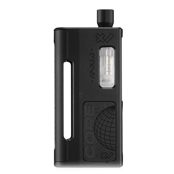DotMod dotApollo Kit in black, featuring a sleek design and transparent tank for vaping.