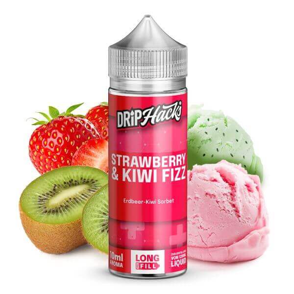 DRIP HACKS - Strawberry & Kiwi Fizz - 10 ml Aroma - Haus des Dampfes